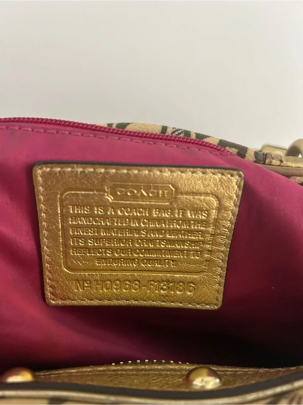 Vintage Coach Poppy Chelsea Graffiti Gold Tattersall Dome Satchel Purse